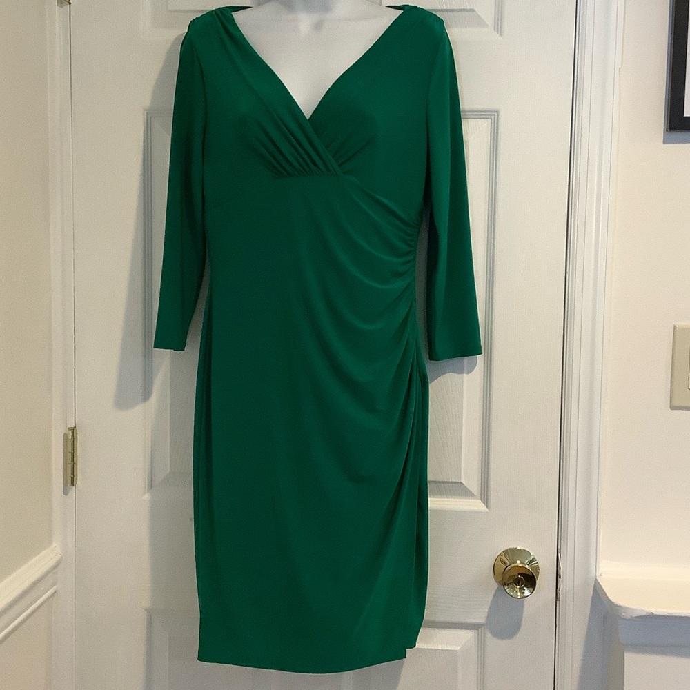 LAUREN RALPH LAUREN Green Wedding Guest Formal Event Classic Cocktail Dress 10